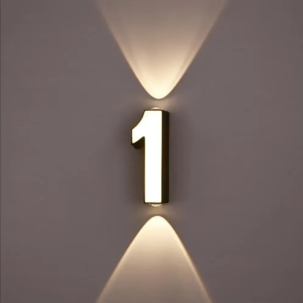 numéro lumineux led blanc noir moderne ip65 adhésif 7w minimalisteintérieur extérieur