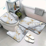 tapis bain ensemble moderne marbre doré blanc violet gris antidérapants salon