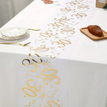 chemin table anniversaire doré numéros étoiles abstraits semi transparent table festive