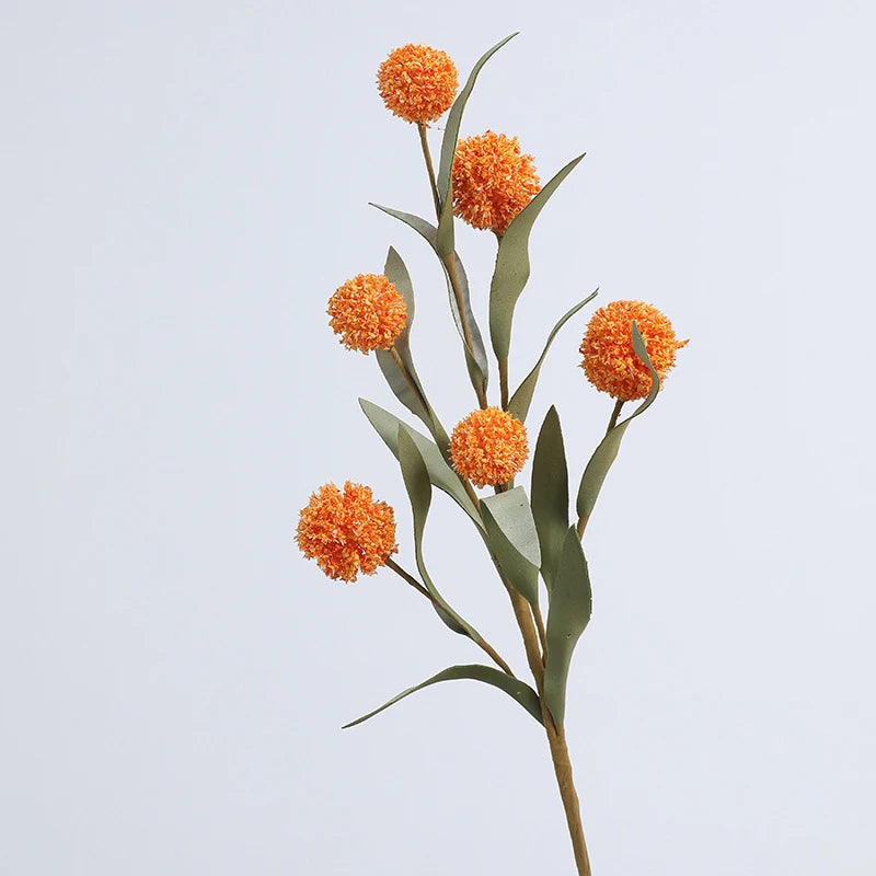 bouquet artificiel naturel orange rouge vert feuilles fleurs gerbera intérieur décoration mariage anniversaire