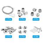 câbles suspension argentés durables facile moderne kit vis plaque bouchon remplissage