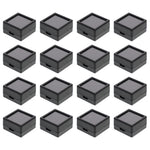 boîtes bijoux rangement noir contemporain 24 pièces couvercle transparent plastique intérieur