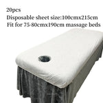 draps massage jetables blancs perforés élastiques respirants serviettes incluses tailles variées