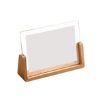 cadre photo moderne minimaliste transparent bois marron clair verre structure bois 10.2x15.2 12.7x17.8 cm