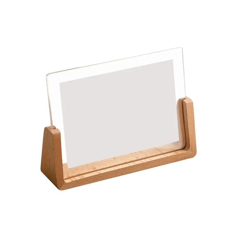 cadre photo moderne minimaliste transparent bois marron clair verre structure bois 10.2x15.2 12.7x17.8 cm