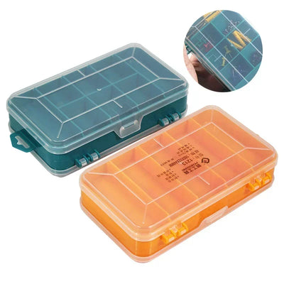 Boîte de rangement vis portable 13 grilles double face transparente jaune et noir