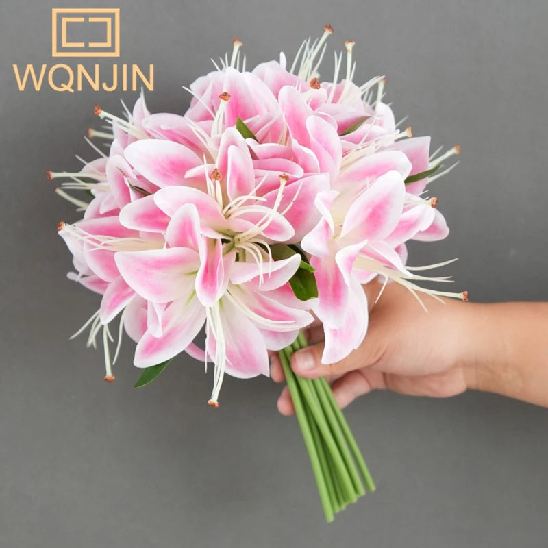 décoration mariage bouquet fleurs artificielles lily roses blanches modernesintérieur anniversaire baby shower