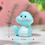 figurines animaux résine polie cartoon mignon dessin animé blanc bleu rose jaune vert accessoire