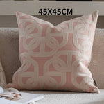 coussins brodés jacquard géométrique moderne marron clair beige nordique polyester face simplecoration voiture