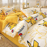ensemble literie pokémon pikachu jaune enfant motif pikachu poke balls tissu lisse