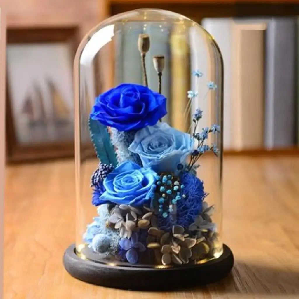 cloche verre transparent décoration intérieure moderne minimaliste fleurs artificielles plantes accessoires décoratifs