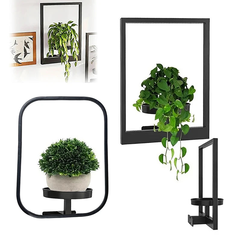 support mural plantes noir moderne vis pot fleursintérieur décoration.storage rack