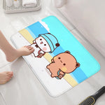 tapis bain dessin animé ours mignon moderne multicolore anti dérapant polyester