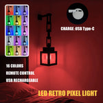 lampe led rétro pixelisée décoration intérieure 16 couleurs transparente murale anniversaire festive