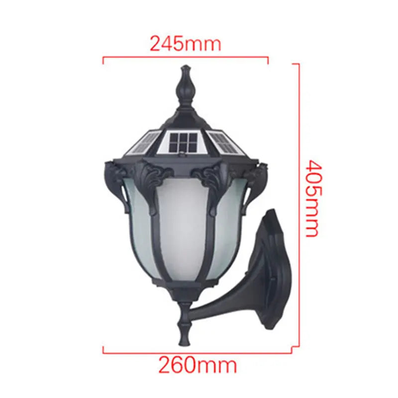 lampe murale solaire vintage ornements floraux noir bronze ip44 ledextérieur hydrofuge