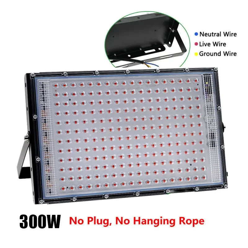 lampe croissance led full spectrum 50w 100w 200w 300w noir clips moderne