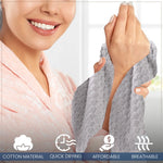 serviette bain moderne rose clair absorbante texture cotonnée motif géométrique douce séchage rapide
