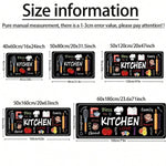tapis cuisine imprimé moderne motifs kitchen noir blanc polyvinyle polyester durable
