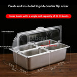 bac alimentaire acier inoxydable couvercle transparent poignée buffet cuisine moderne