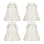 abat jour verre transparent relief floral classique plafonnier luminaire opacité traditionnel fixations invisibles