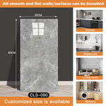 panneau decoratif mural marbre gris clair moderne adhésif imperméable resistant rayures tache d'eau cuisine