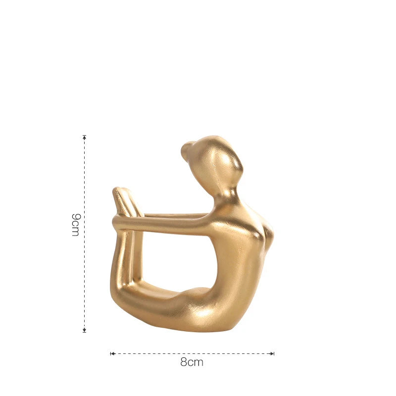 statues yoga pose or moderne minimaliste collection noël décoration intérieure gift brillant