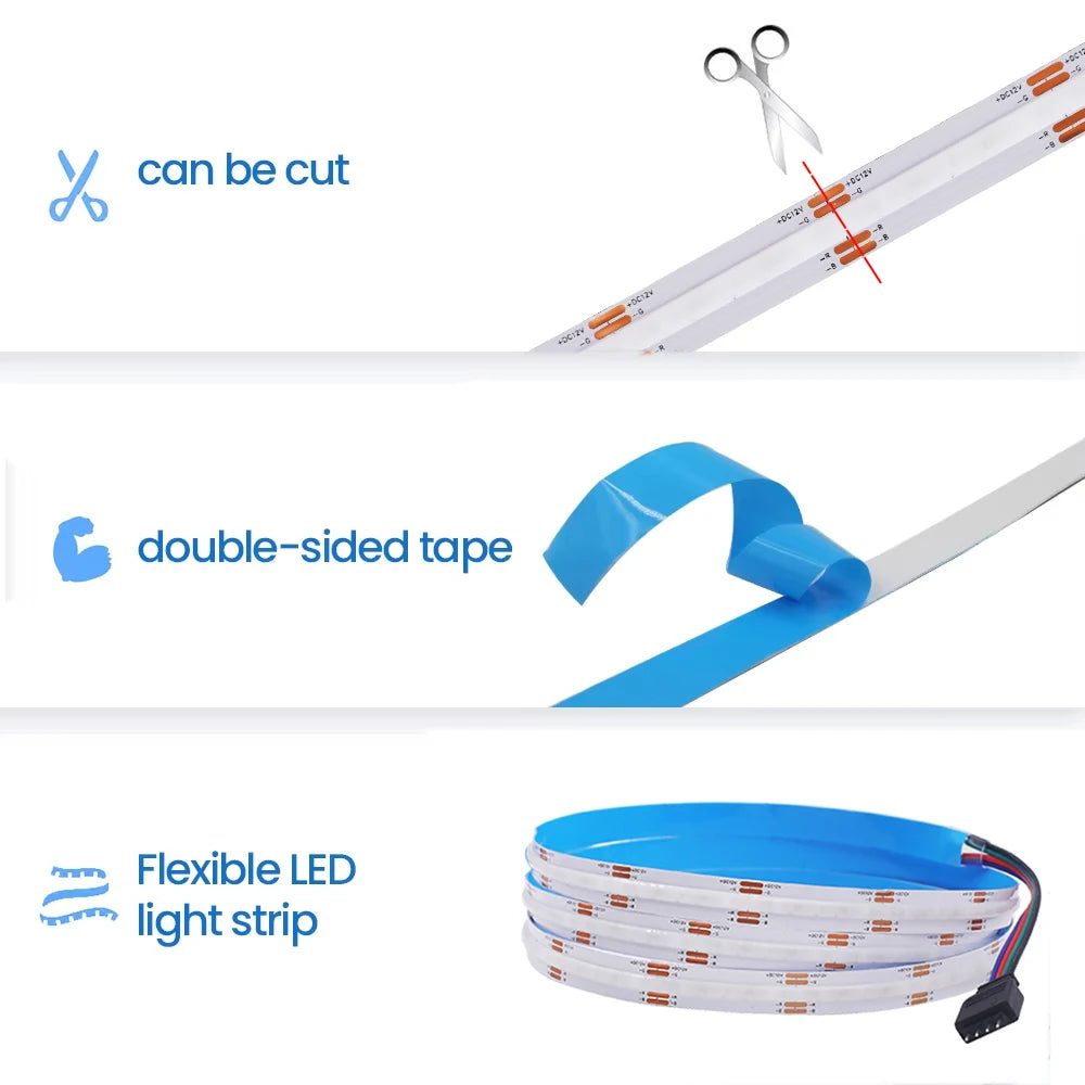 ruban led flexible rgb blanc bleu vert rouge moderne plat adhésif connecteur tape