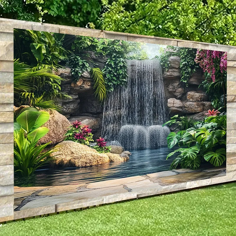 toile d'art multicolore cascade naturelle réaliste décoration mur opaque anniversaire mariage saint valentin nouvel