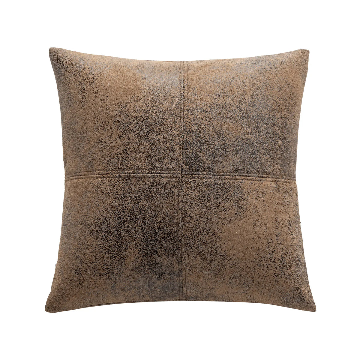 housse coussin effet cuir gris marron beige décoration intérieure moderne 45x45 cm