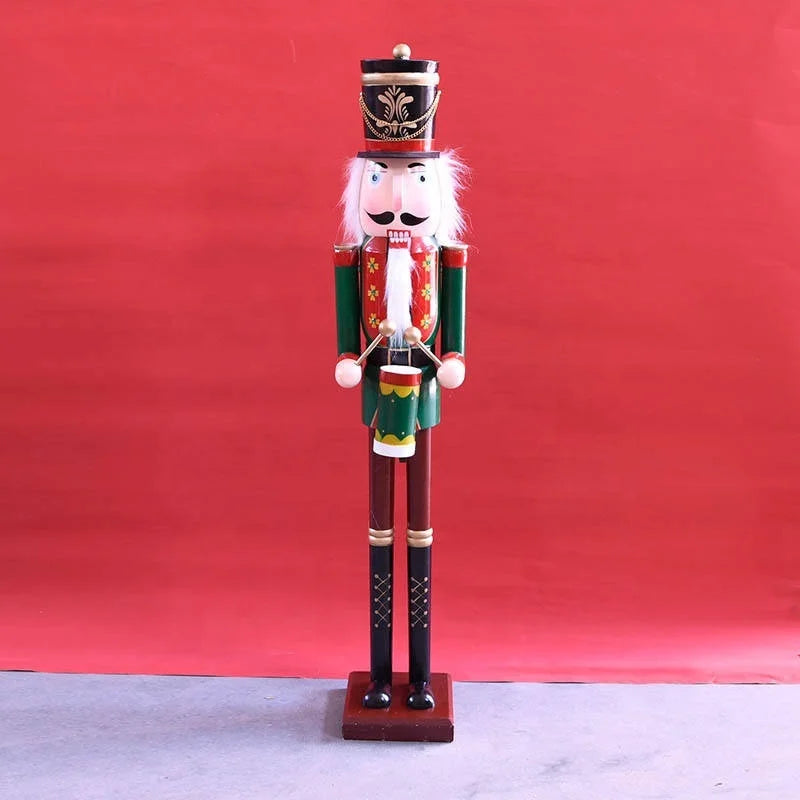figurine soldat noel rouge blanche bleue dorée verte uniforme militaire couronne dorée moustache ruban