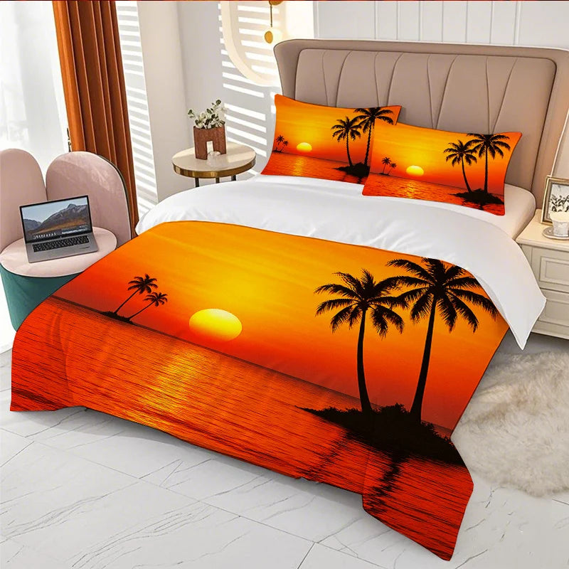 Literie exotique coucher de soleil