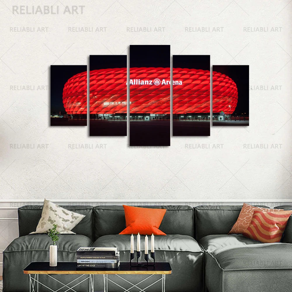 toile d'art moderne bayern munich paysage rouge noir contemporain sans cadre imprime toile