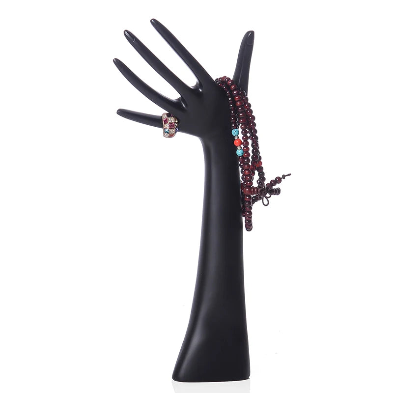 présentoir bijoux mannequin main résine support collier boucles oreilles bracelet bague décoration magasin blanc