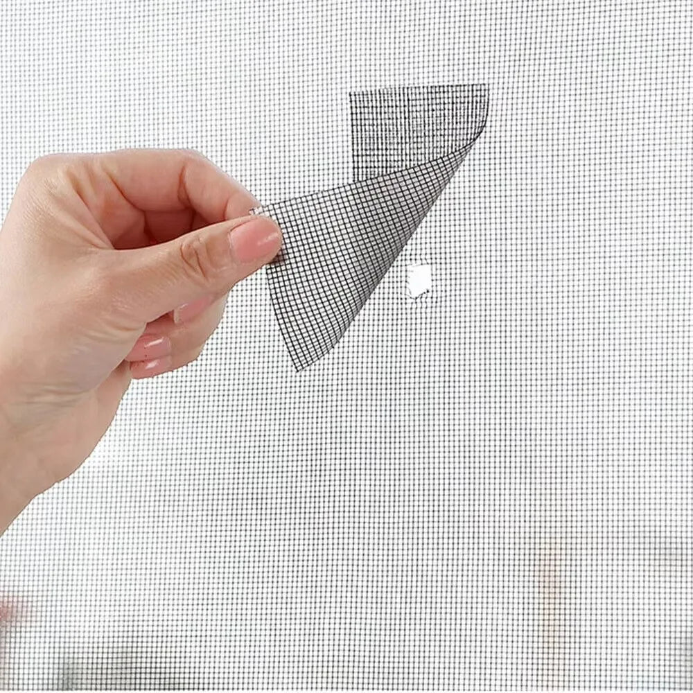 filet anti moustiques adhésif réparation trous fenêtre gris maille fine pratique