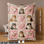 couverture polaire patchwork chats fleurs multicolore 100 polyester douce maison 130x150cm