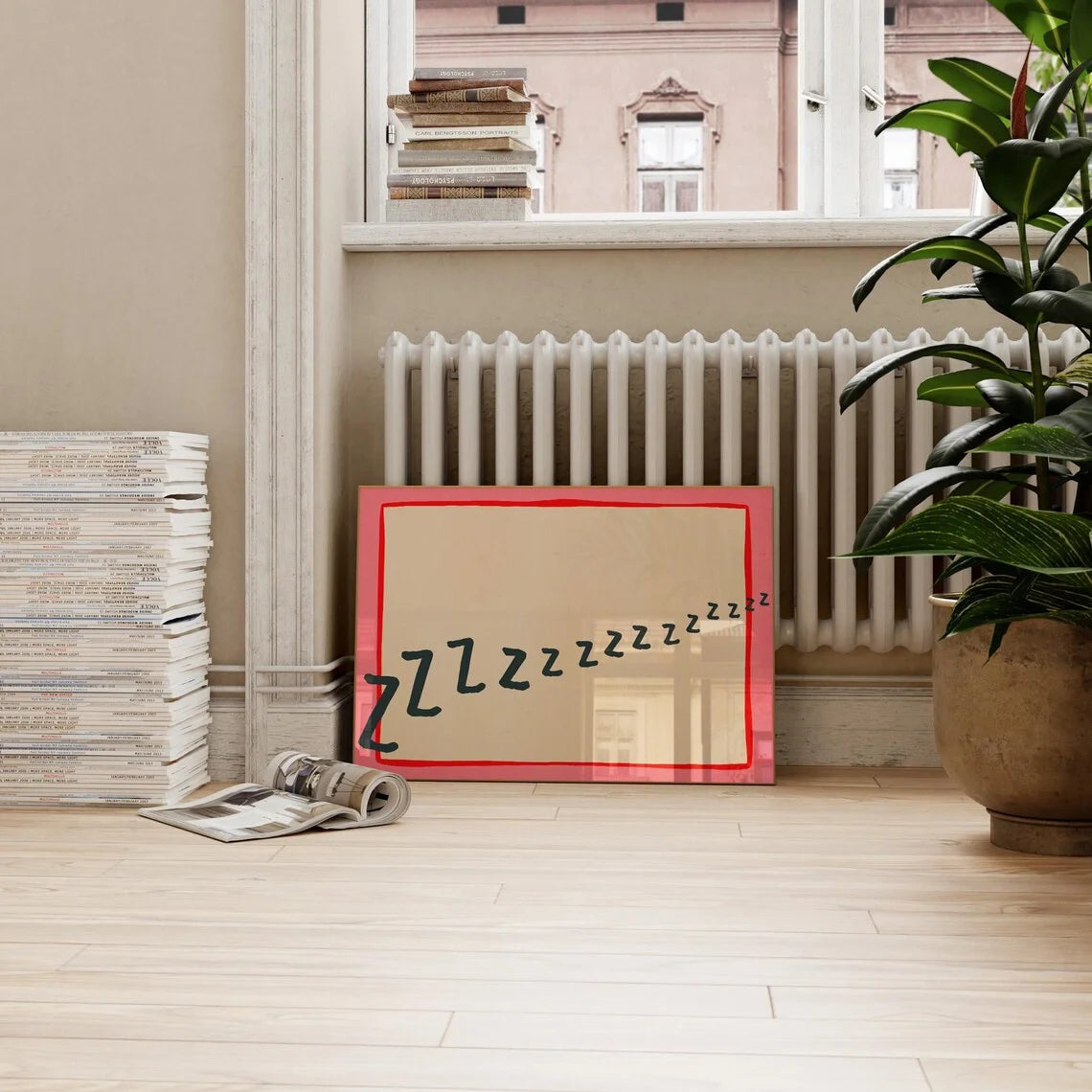 cadre moderne toile lettre rouge fond beige abstraction sans cadre chambre salon