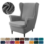 housse fauteuil oreilles velours extensible repose pied salon salon chambre
