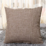 housse coussin carré coton lin moderne couleur unie beige marron rouge vert bleu orange