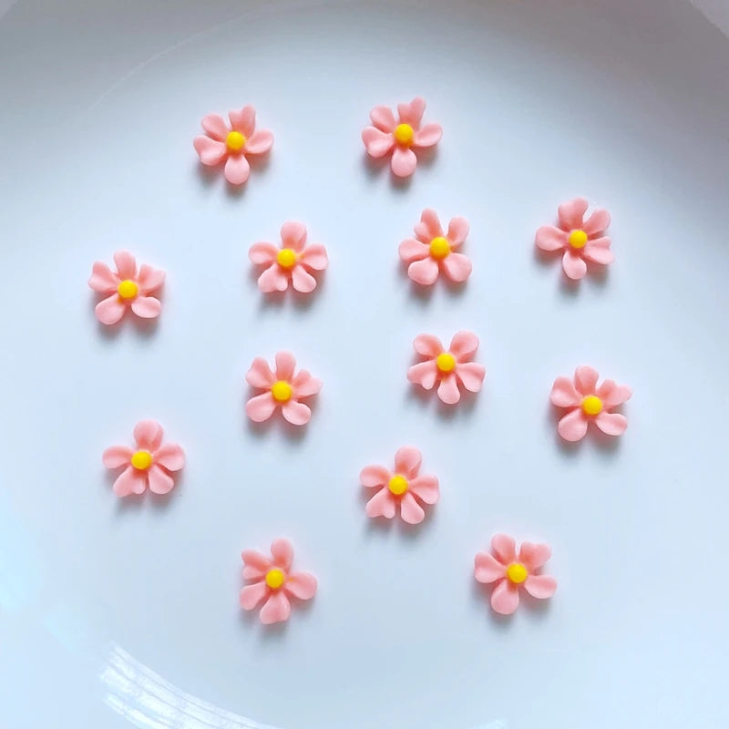 ornements résine fleurs colorées décoration bijoux accessoires coiffure enfantine simple 6mm