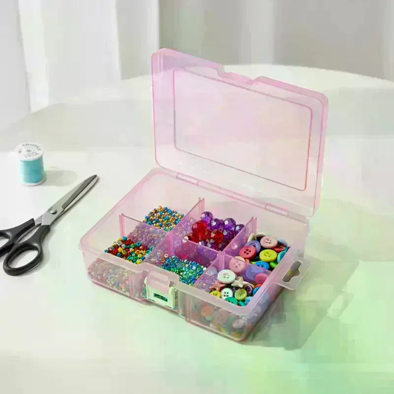 boîtes rangement transparentes couleurs pastel compartiments divisés poignées intégrées modernes bijoux emballage pratique