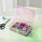 boîtes rangement transparentes couleurs pastel compartiments divisés poignées intégrées modernes bijoux emballage pratique