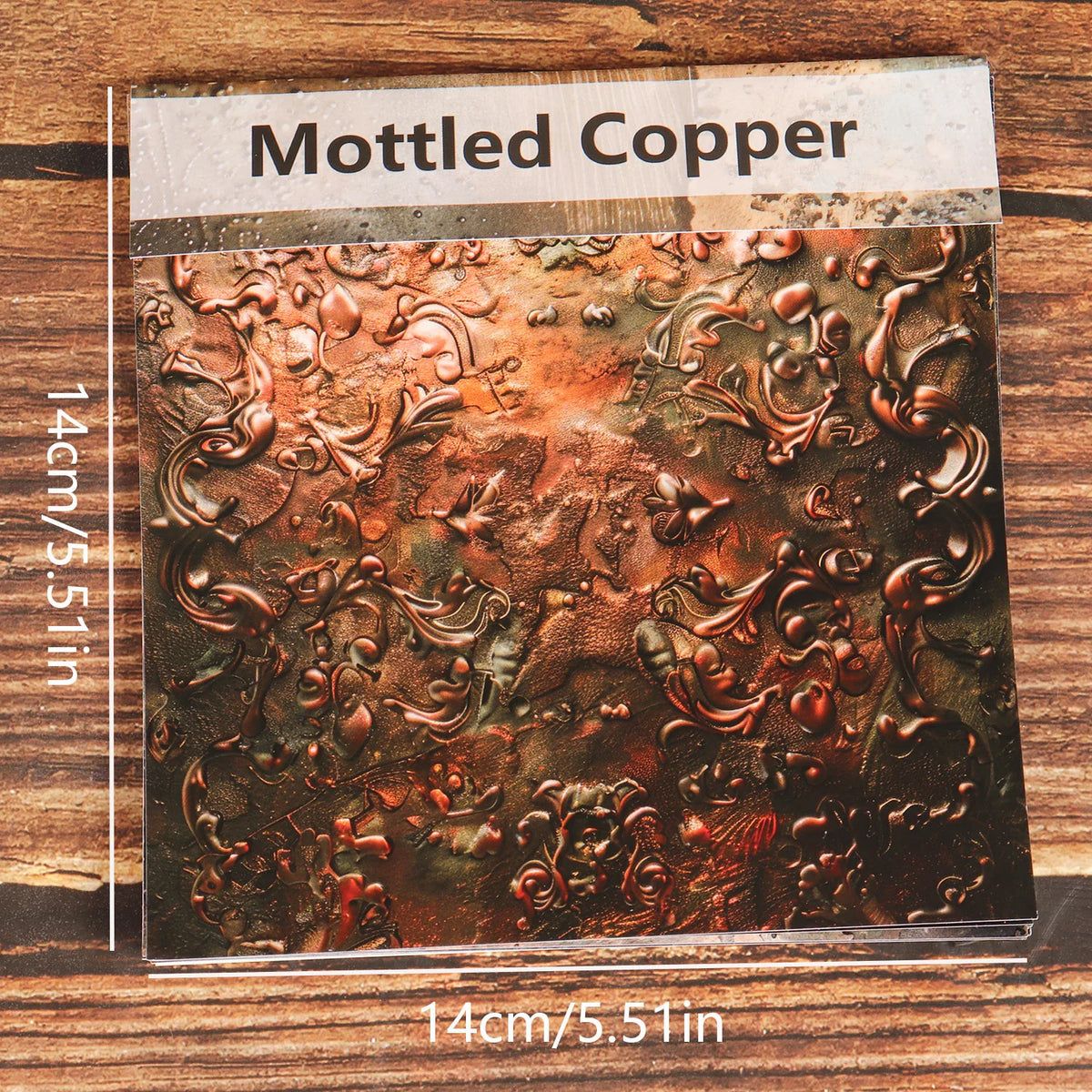 feuilles decoratives mottled copper cuivre orange marron vert rustique motifs vieillis adhesives industriels vintage