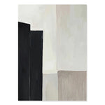 tableau abstrait moderne toile couleur noir beige geometrie minimaliste deco salon vertical