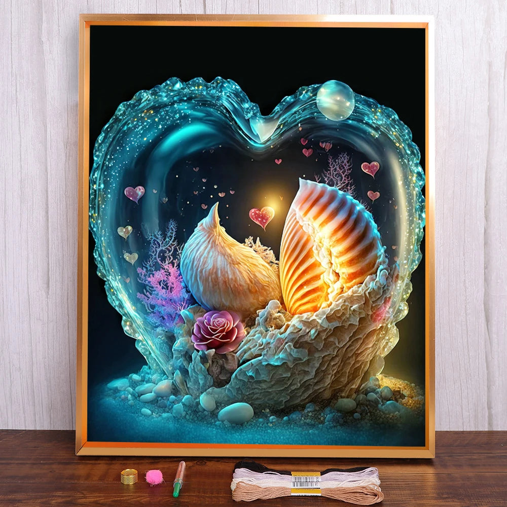 kit broderie point croix motifs floraux peinture artisanale toile coton multicolore moderne éléments cadre