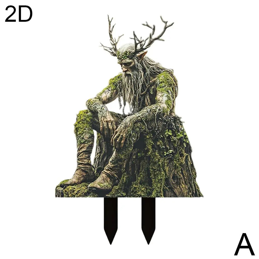 statues decoratives jardin vert brun naturel fantastique racines feuillesextérieur patio