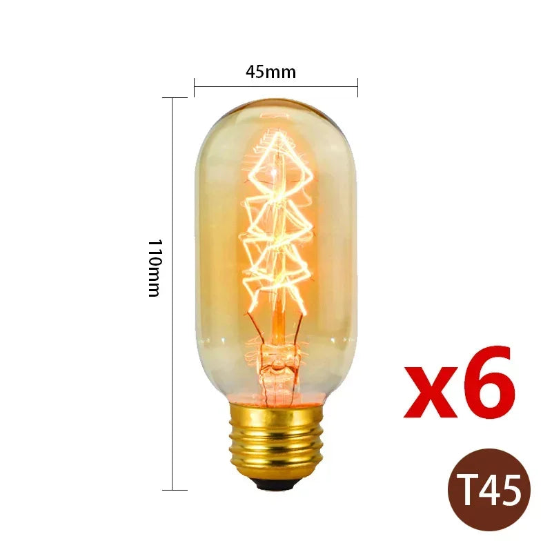 ampoule edison filamente spiral dorée vintage 360° lumens e27 transparente