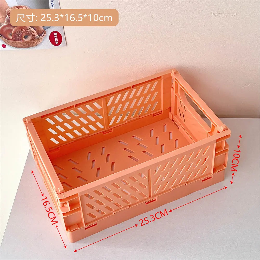 paniers pliables moderne bleu clair rose vert orange gris grille barreaux poignées détachables articles