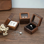 boîtes bijoux bois foncé coffret rangement classique coussin intérieur vis anneaux emballage présentation mariage