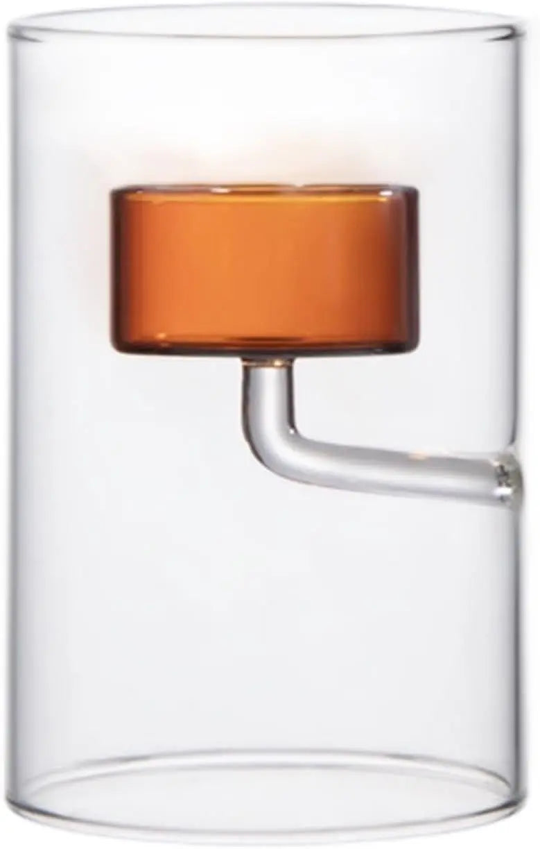 support bougies verre transparent moderne minimaliste clips bougeoirs décoration table événements centroń