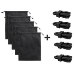 rideaux extérieurs moderne beige noir opaques sacs lestés clips tringle attacheextérieur patio cabana